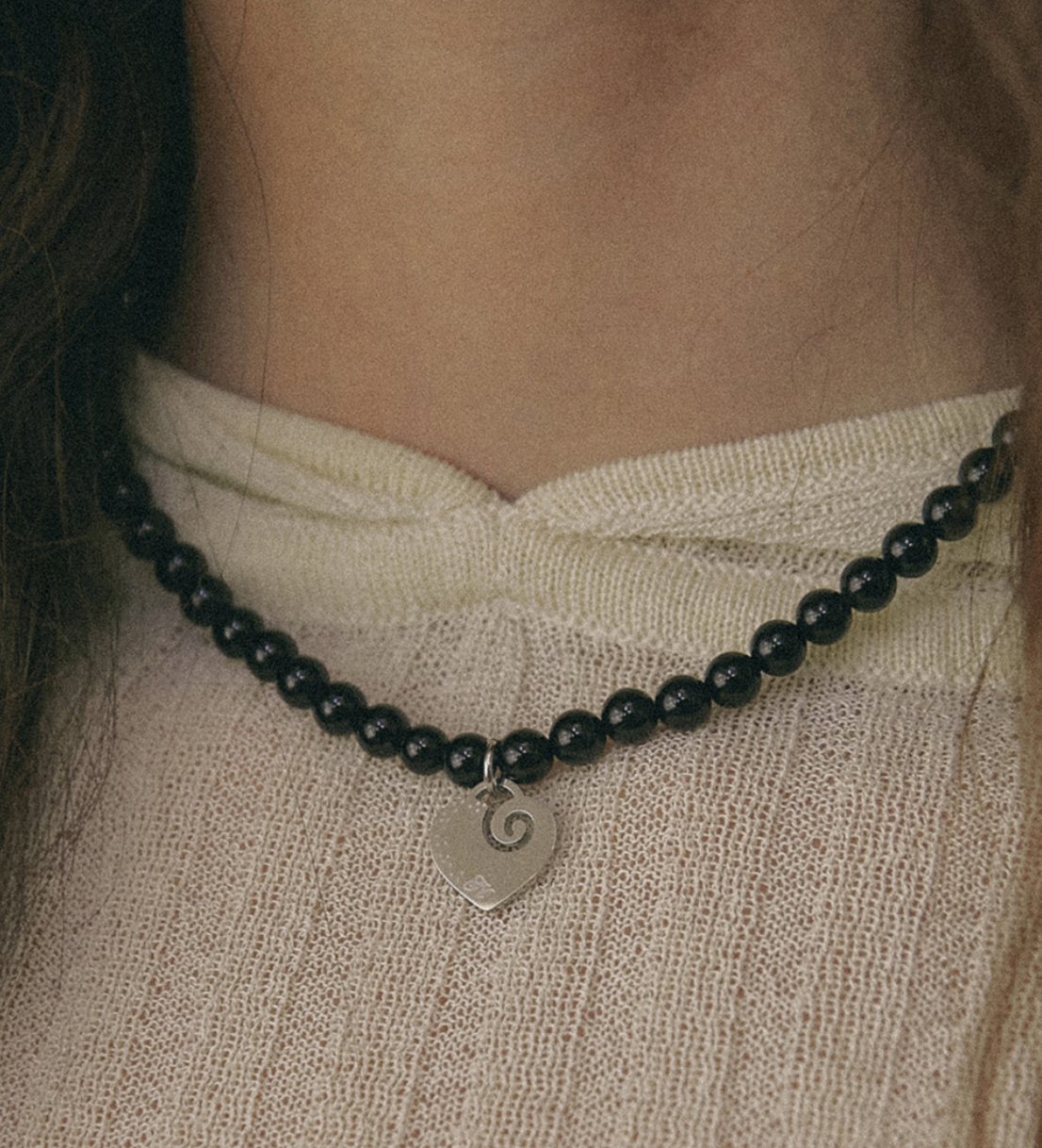 【NFF】eternal gemstone necklace - black