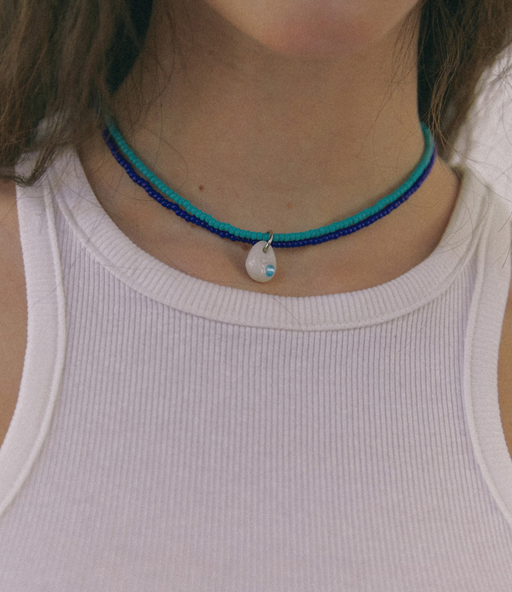 【NFF】color layer necklace - blue