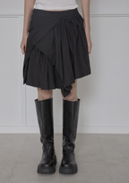 【Flare up】Asymmetrical Draped Layered Skirt