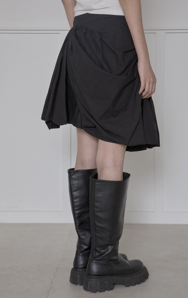 【Flare up】Asymmetrical Draped Layered Skirt