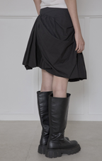 【Flare up】Asymmetrical Draped Layered Skirt