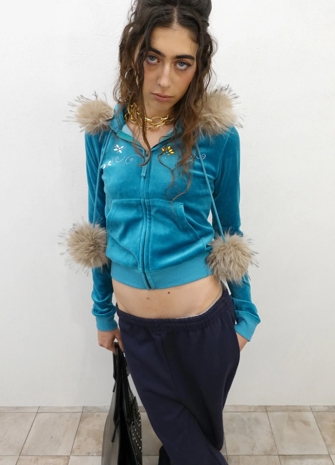 【SCULPTOR】Velour Track Hooded Zip-Up  - 3 colors