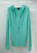 【SCULPTOR】Deep V Cut Hooded Sweater - 3 colors