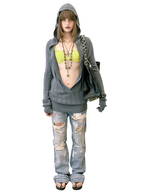 【SCULPTOR】Deep V Cut Hooded Sweater - 3 colors