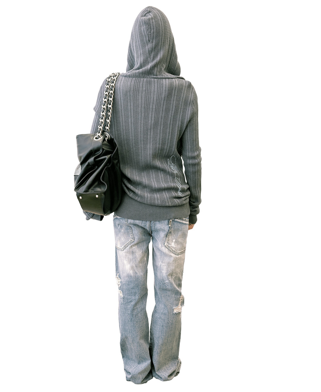 【SCULPTOR】Deep V Cut Hooded Sweater - 3 colors