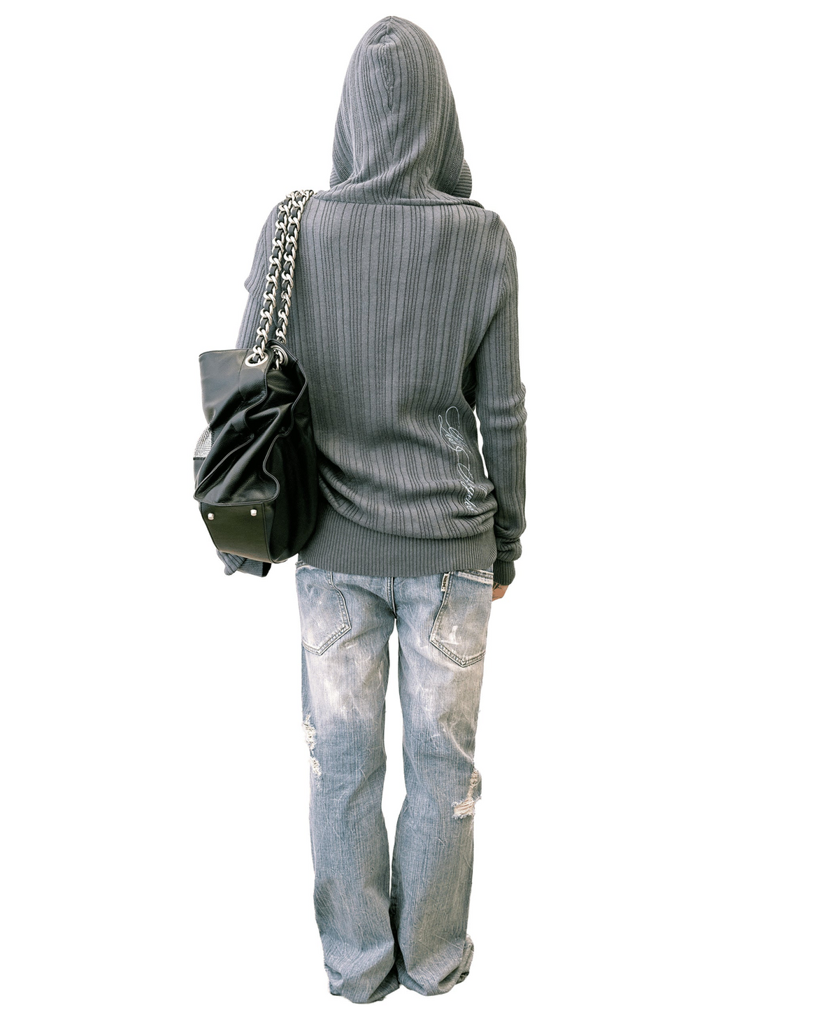 【SCULPTOR】Deep V Cut Hooded Sweater - 3 colors