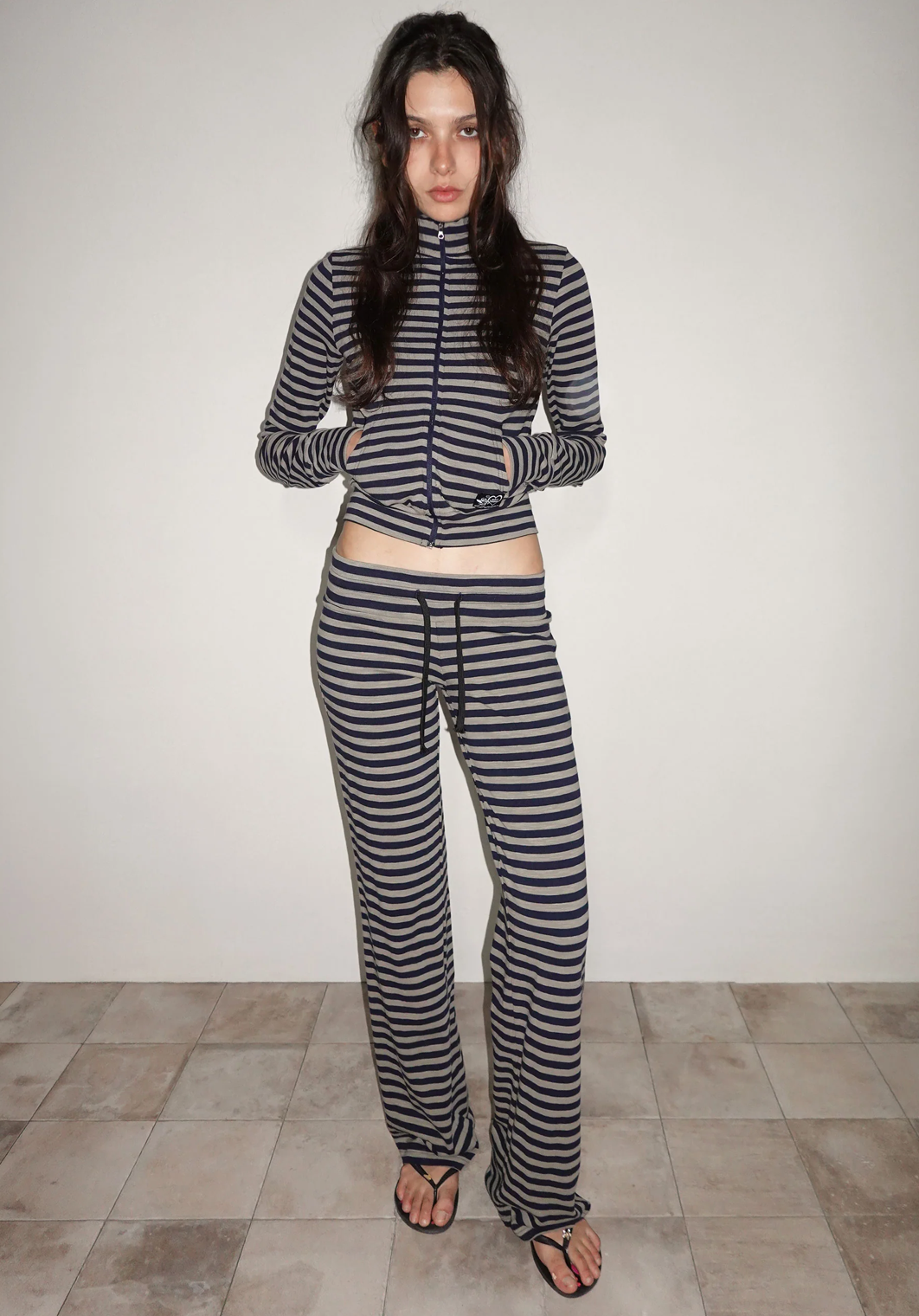 【SCULPTOR】Classic Striped Jersey Zip-Up  - 4 colors