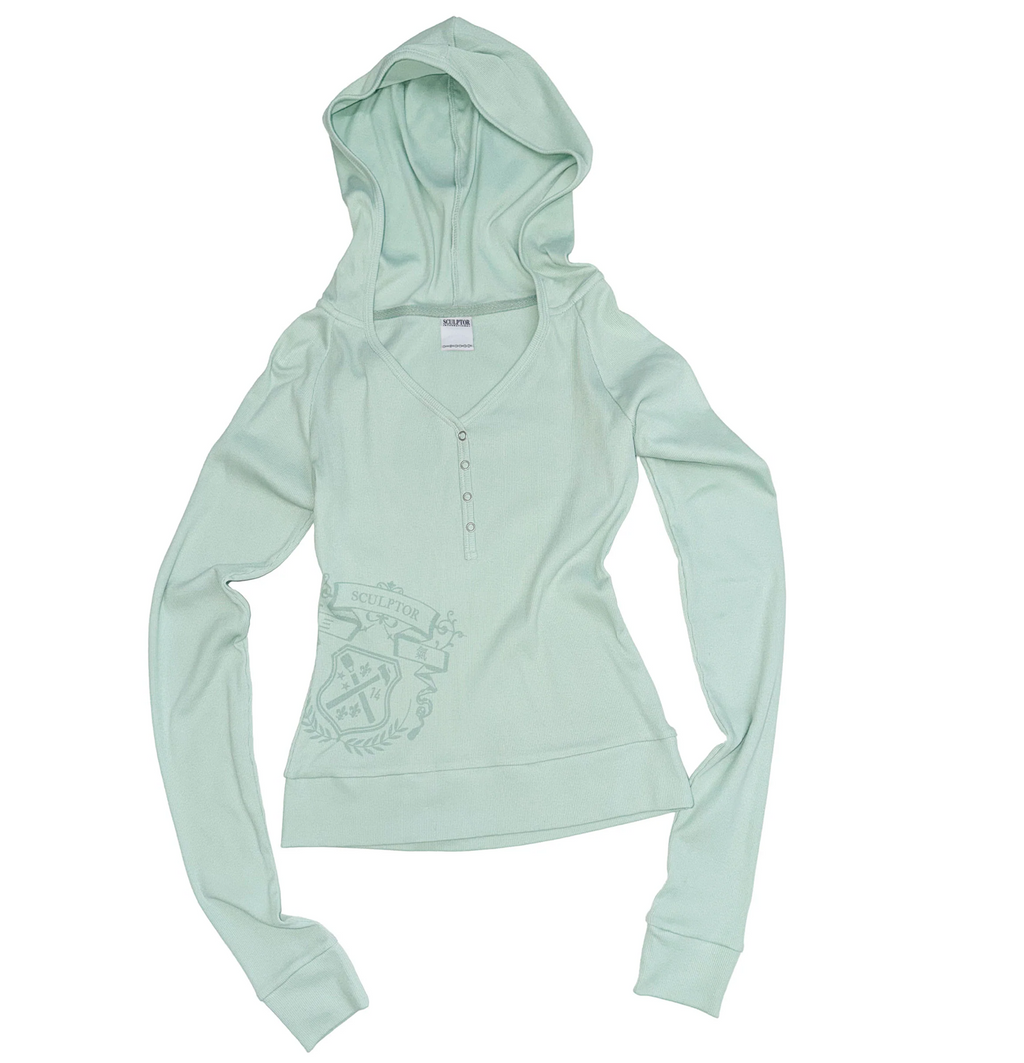 【SCULPTOR】Crest Henley Hoodie - 3 colors
