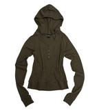 【SCULPTOR】Crest Henley Hoodie - 3 colors