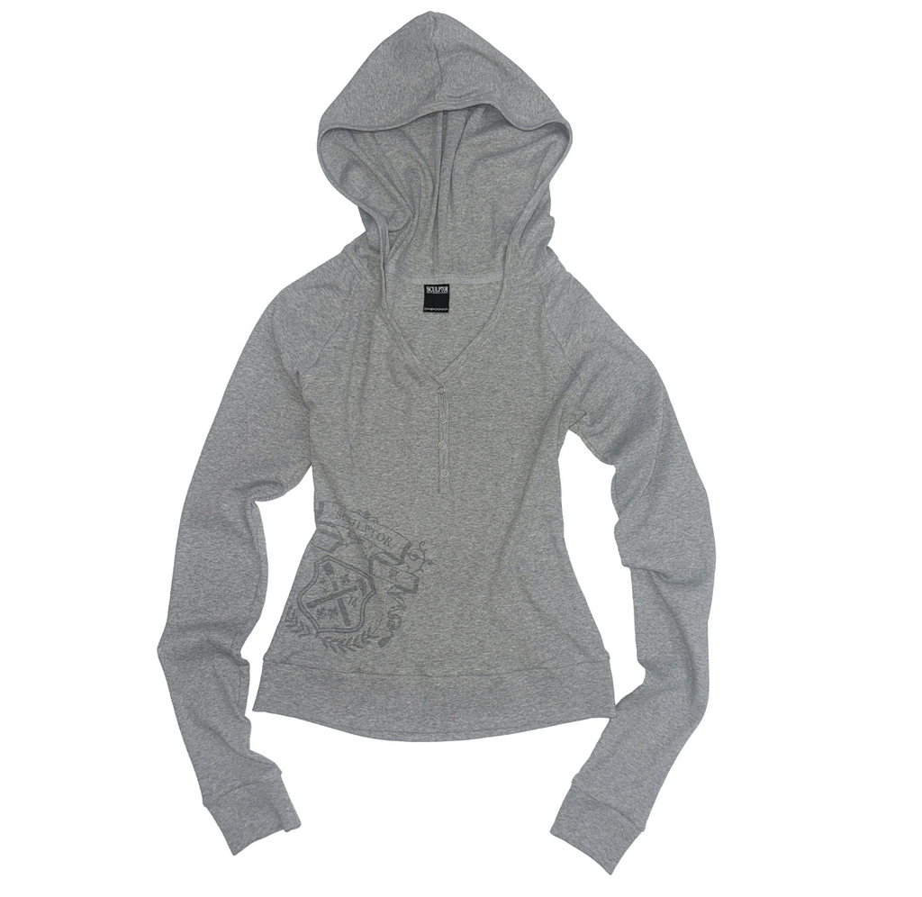 【SCULPTOR】Crest Henley Hoodie - 3 colors