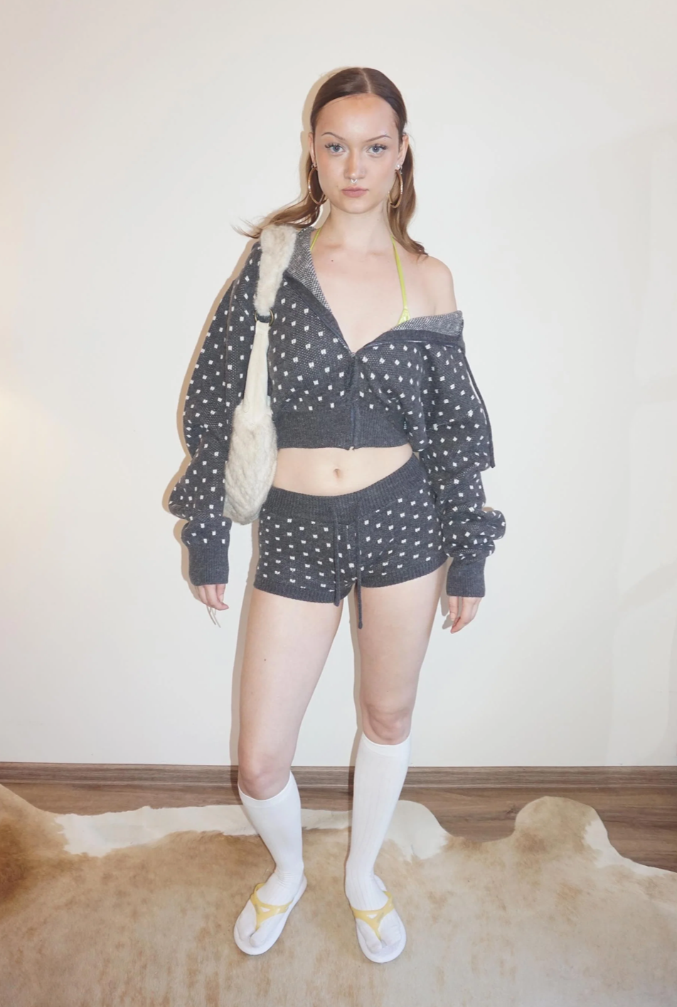 【SCULPTOR】Snowflake Knit Zip-Up  - 3 colors