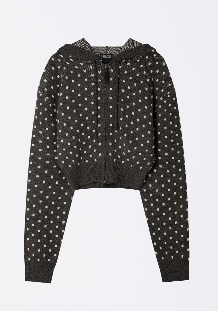 【SCULPTOR】Snowflake Knit Zip-Up  - 3 colors