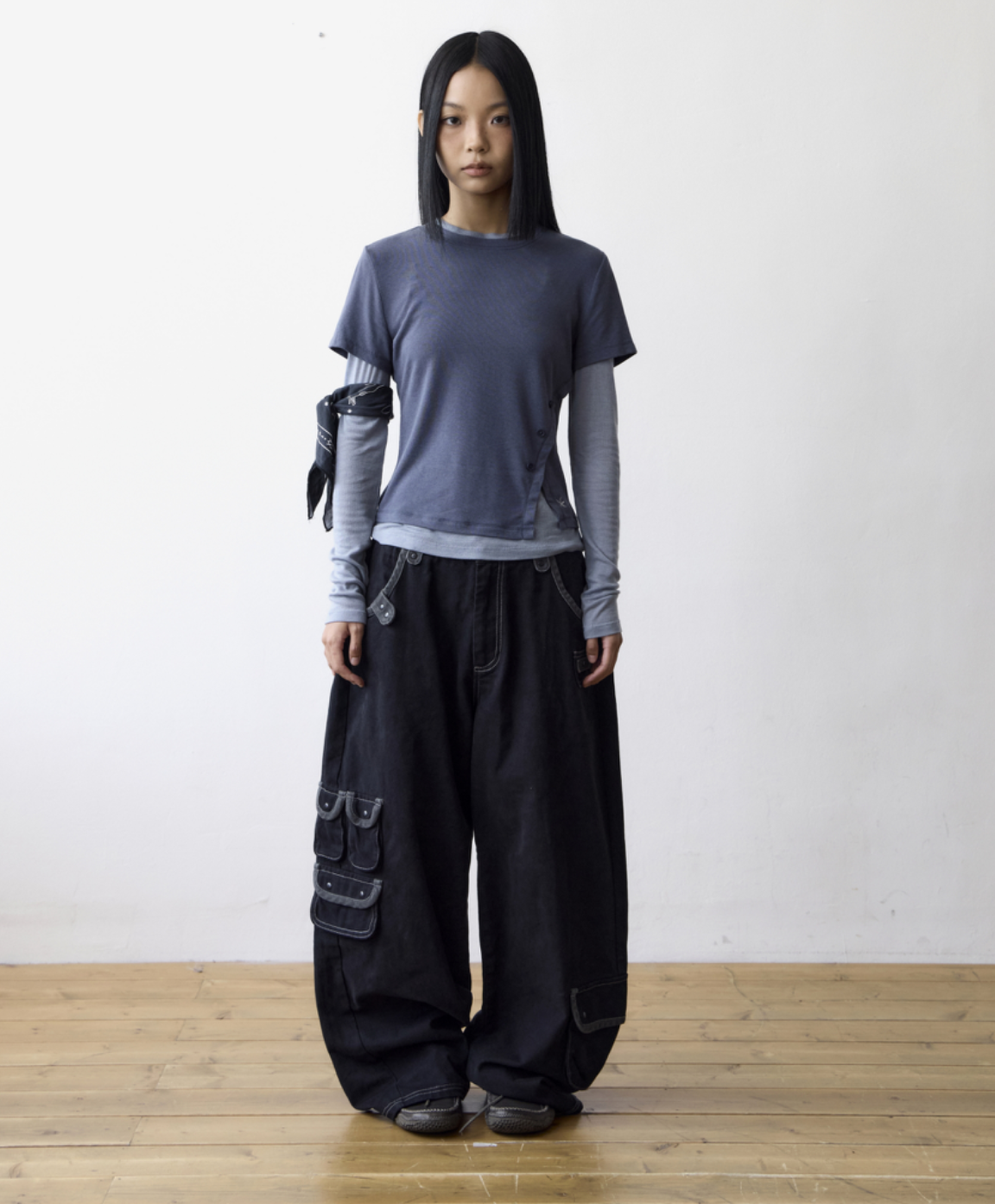 【TCM】 layered button long sleeve - 2 colors