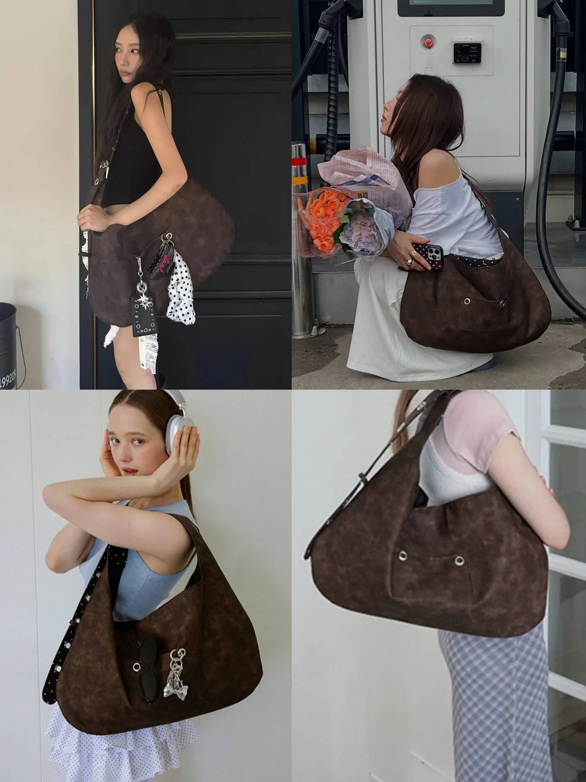 【Leterie】BUCKLE REVERSIBLE SHOULDER BAG [5 colors] （咖啡色現貨）