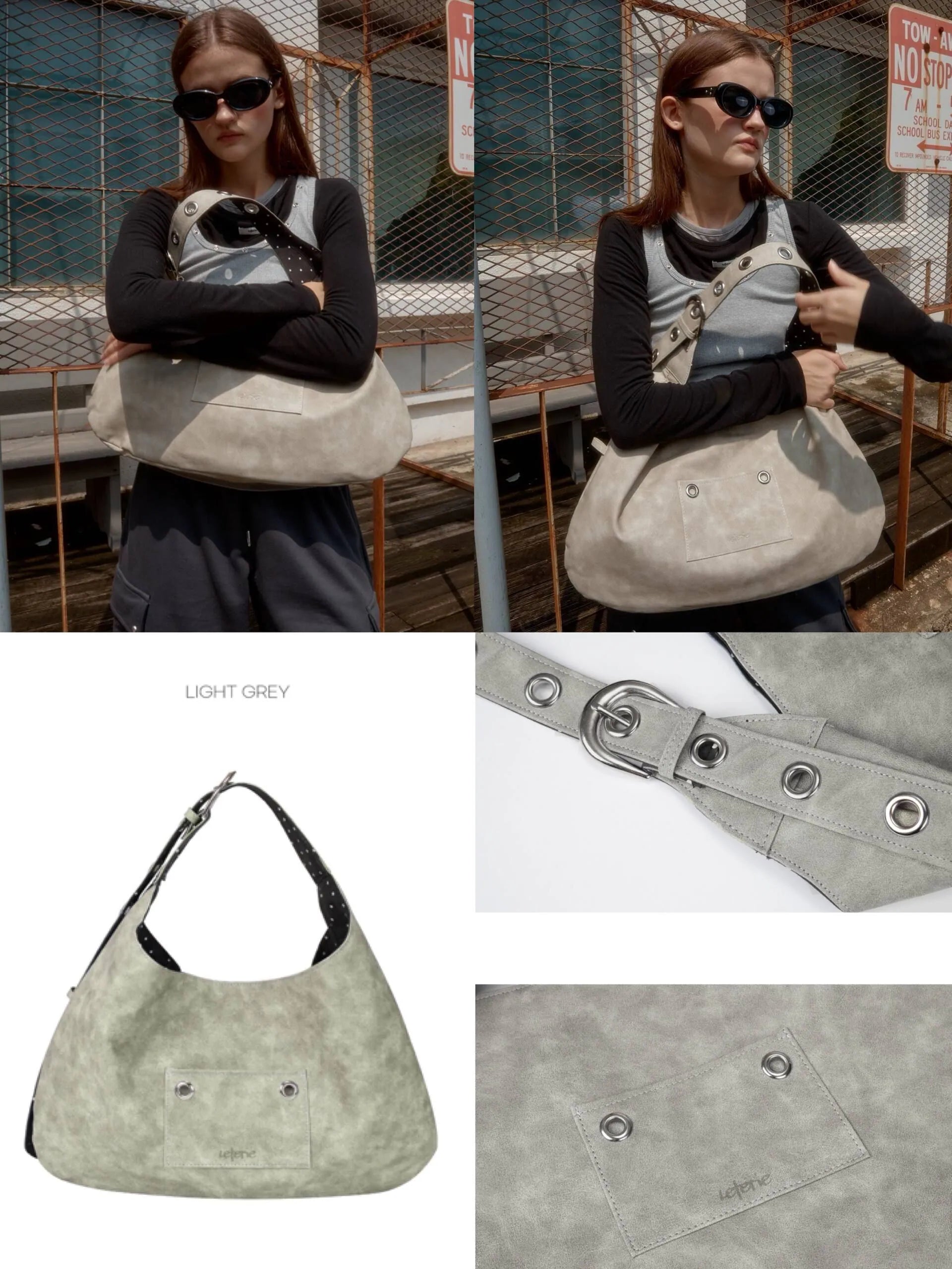 【Leterie】BUCKLE REVERSIBLE SHOULDER BAG [5 colors] （咖啡色現貨）