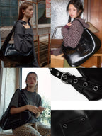 【Leterie】BUCKLE REVERSIBLE SHOULDER BAG [5 colors] （咖啡色現貨）