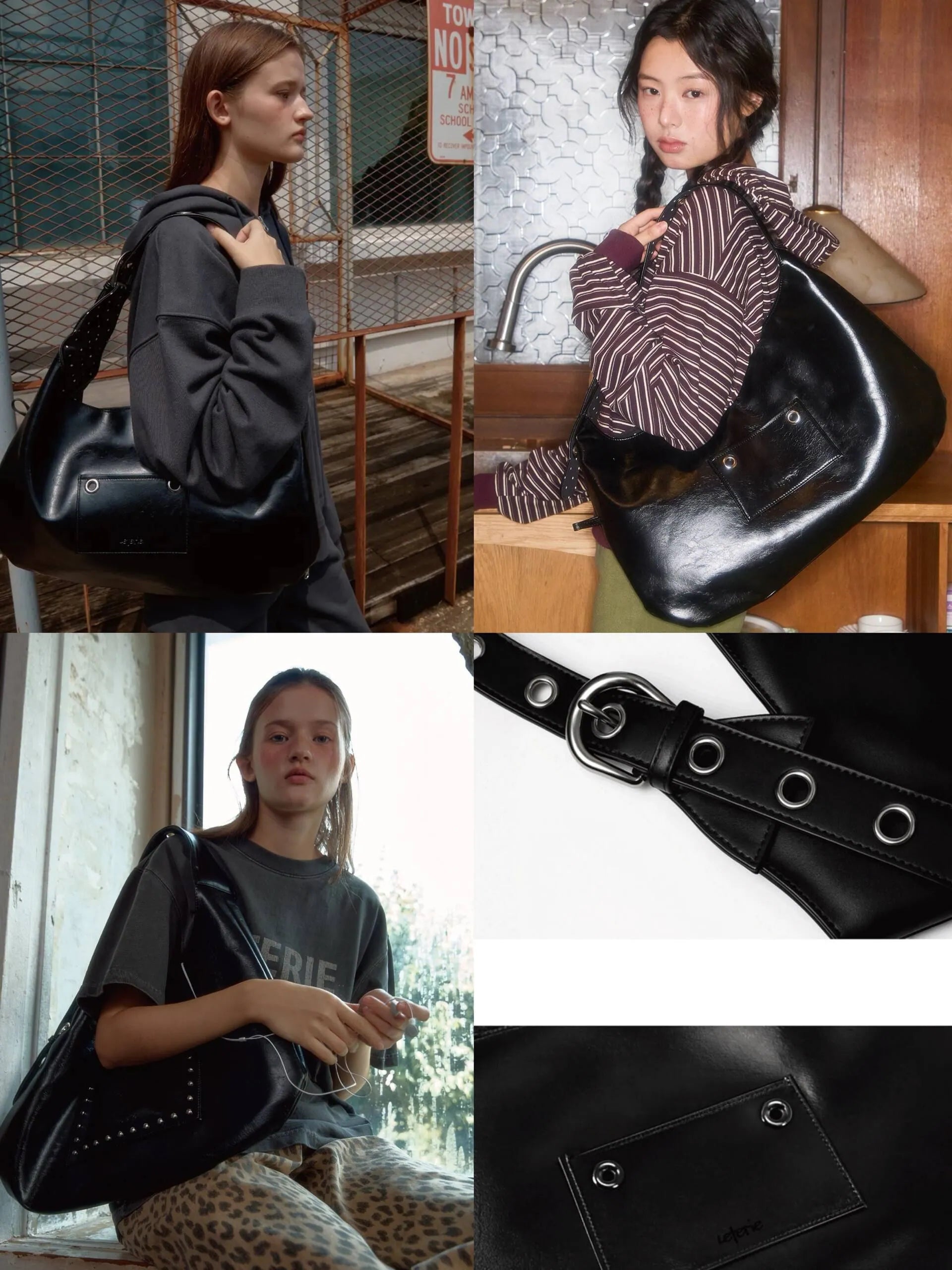 【Leterie】BUCKLE REVERSIBLE SHOULDER BAG [5 colors] （咖啡色現貨）