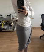 【Flare up】Draped Mock Neck Long Sleeve - 4 colors