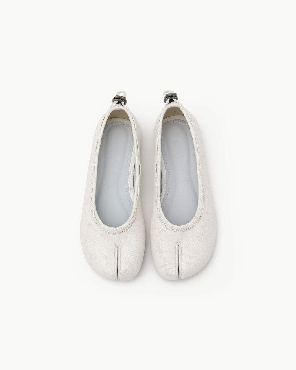 【PAES】Leather String Vintage Flat  [ White / Black ]