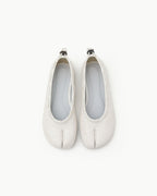 【PAES】Leather String Vintage Flat  [ White / Black ]