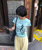 【Fancy Club】CLEF SYMBOL TEE [White / Mint]
