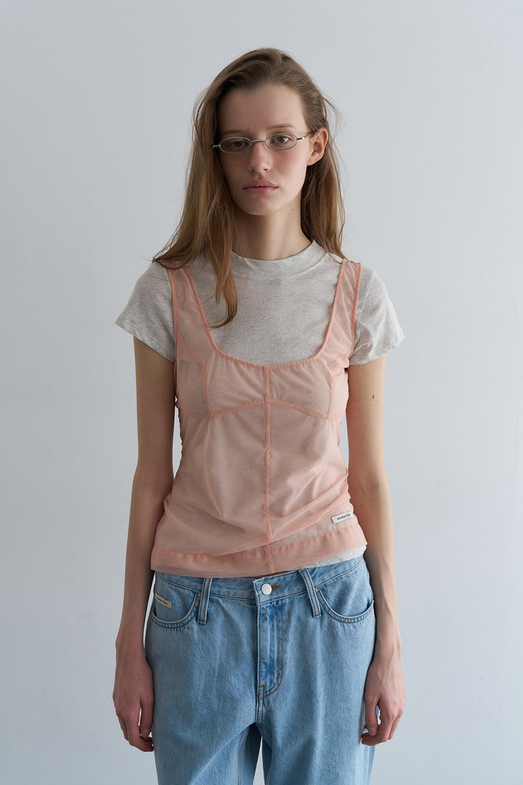 【overdue flair】MESH CORSET SLEEVELESS - 2 colors
