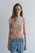 【overdue flair】MESH CORSET SLEEVELESS - 2 colors