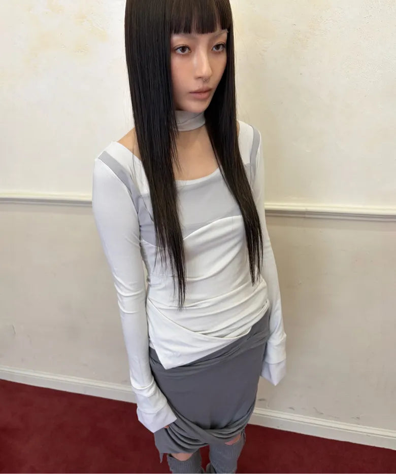 【Flare up】Asymmetrical Midi Skirt  - 2 colors