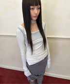 【Flare up】Asymmetrical Midi Skirt  - 2 colors
