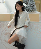 【Flare up】Layered Lace Frill Long Sleeve - 3 colors