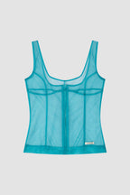 【overdue flair】MESH CORSET SLEEVELESS - 2 colors