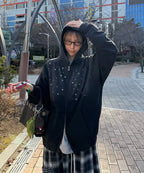 【typeservice】Hotfix Washed Raglan Zip Hoodie [Black]