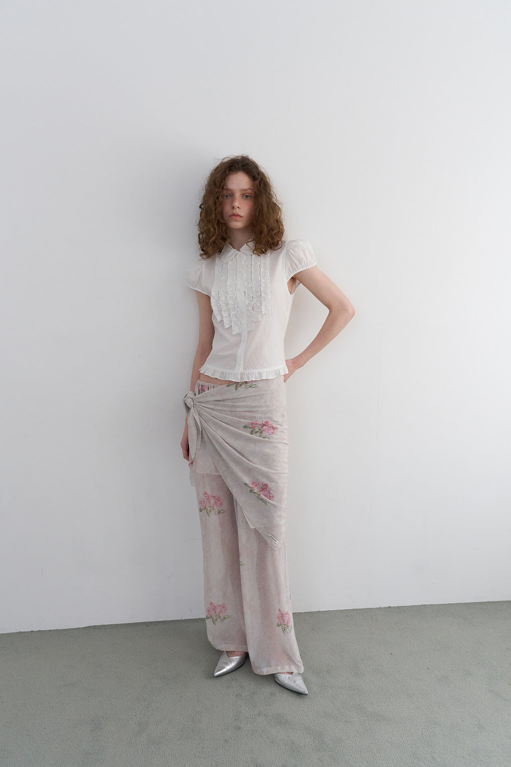 【overdue flair】VICTORIAN FRILL MESH BLOUSE - 2 colors