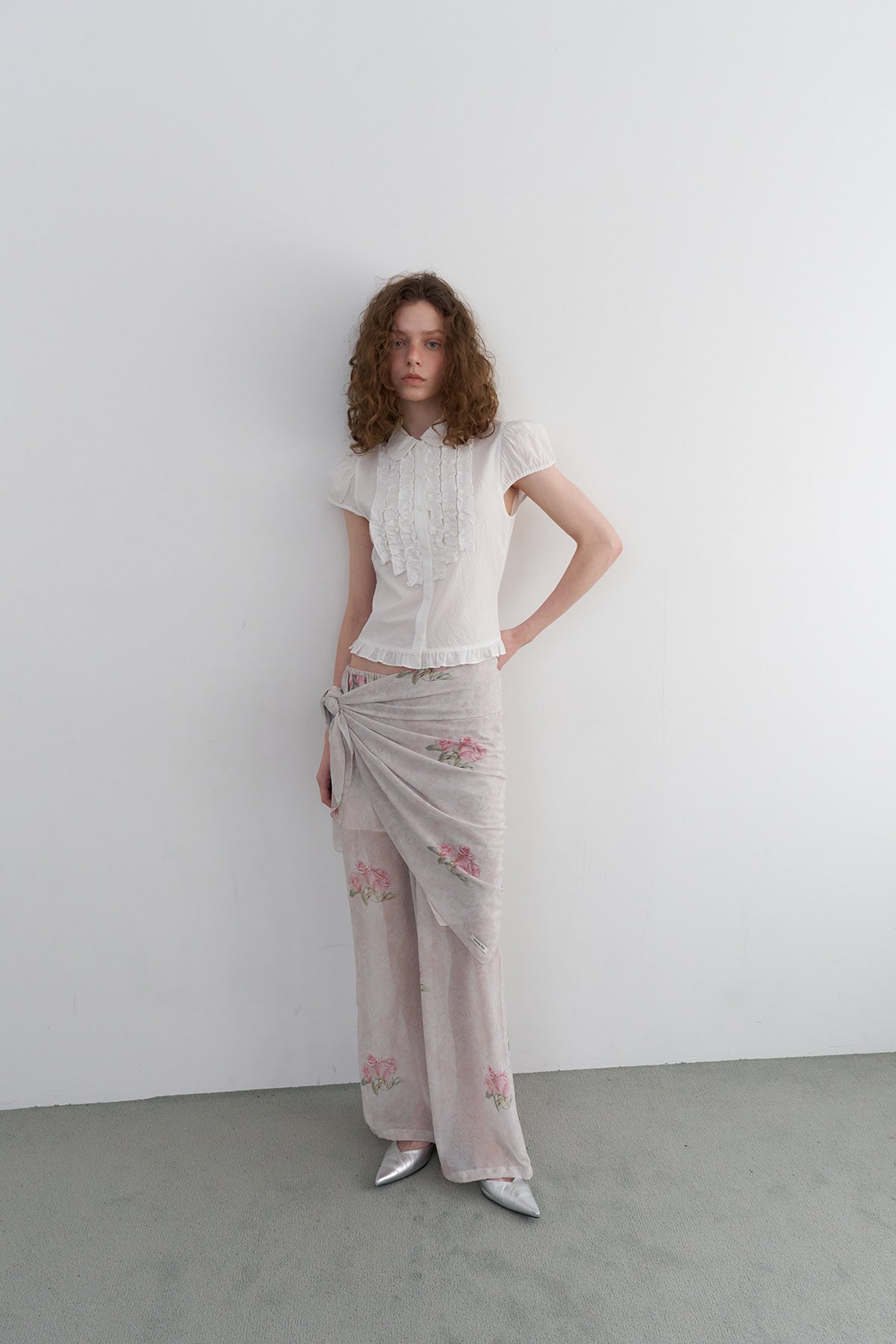 【overdue flair】VICTORIAN FRILL MESH BLOUSE - 2 colors