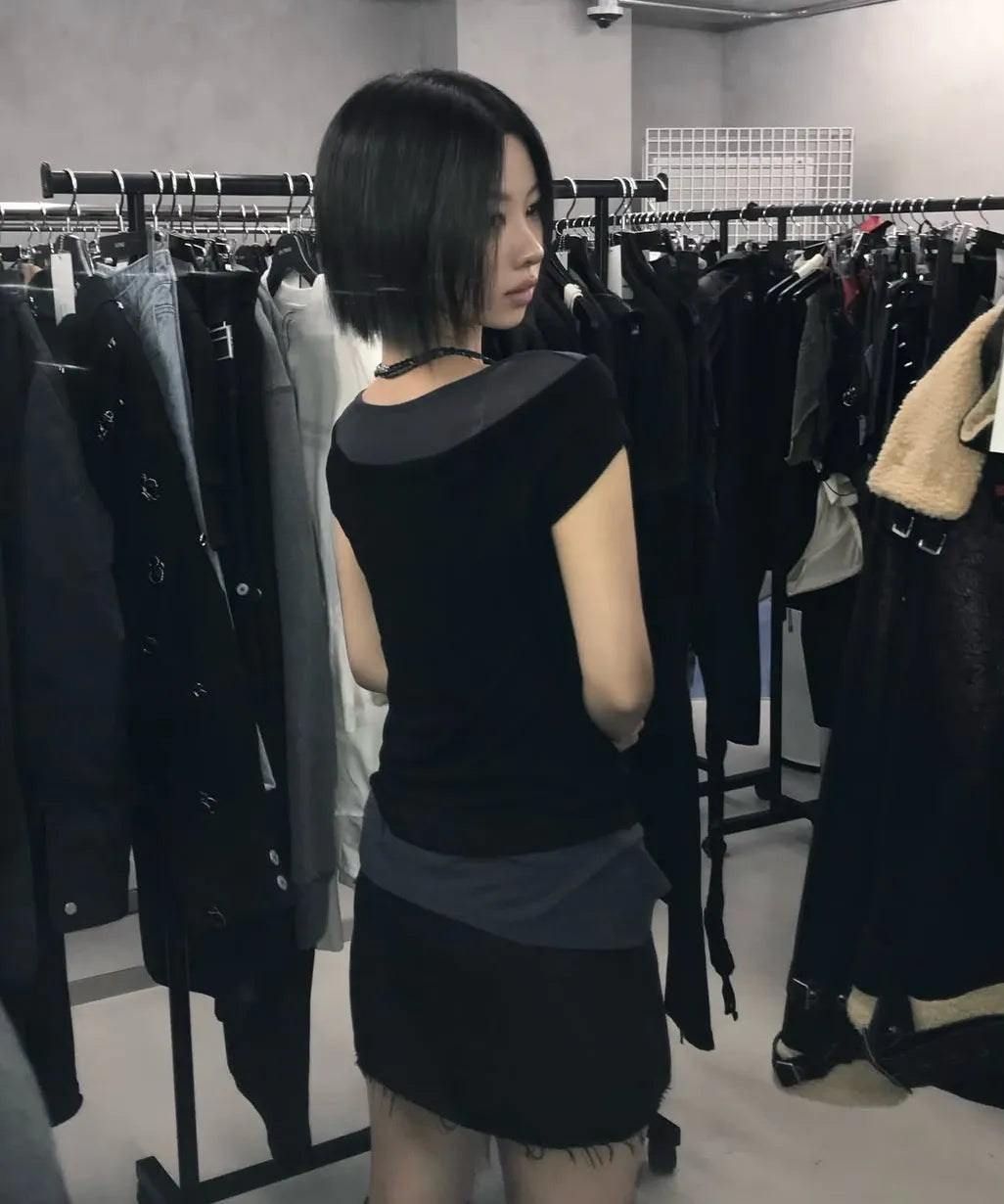 【Flare up】2-Layered Top [4 colors]