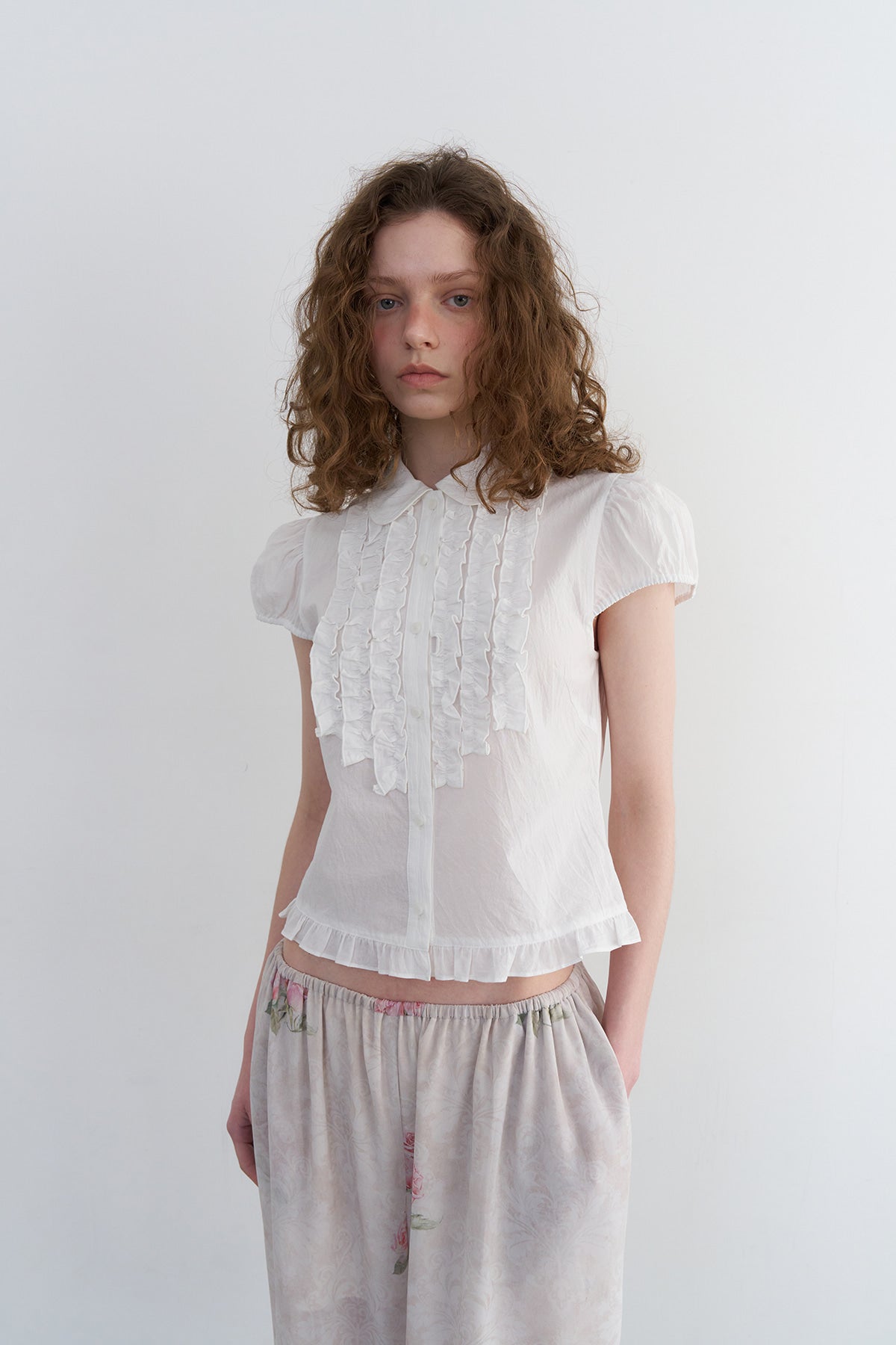 【overdue flair】VICTORIAN FRILL MESH BLOUSE - 2 colors