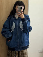 【好鬼俱樂部】heaven denim souvenir jacket [Blue / Red]（藍色L現貨）