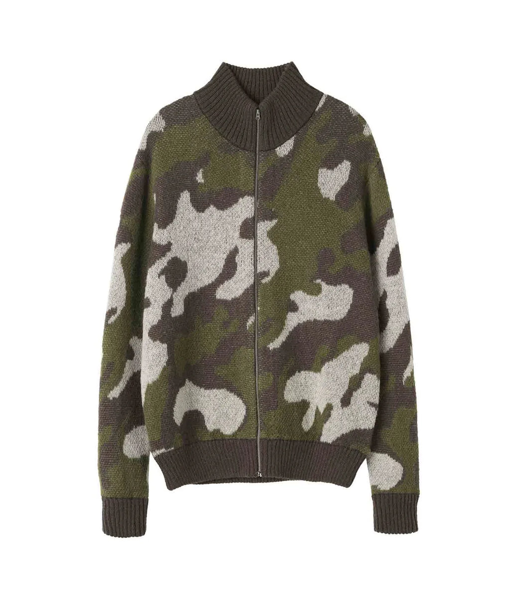 【SCULPTOR】Camouflage Mohair Zip-Up - 2 colors