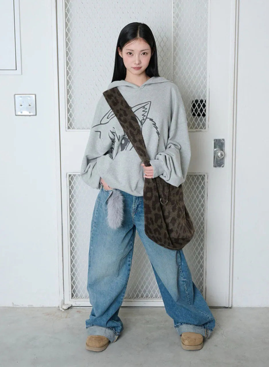 【itzavibe】REVERSIBLE BAG - LEOPARD / STRIPE