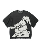 【niceghostclub】kidnapping big big knit tee [charcoal/dust pink]