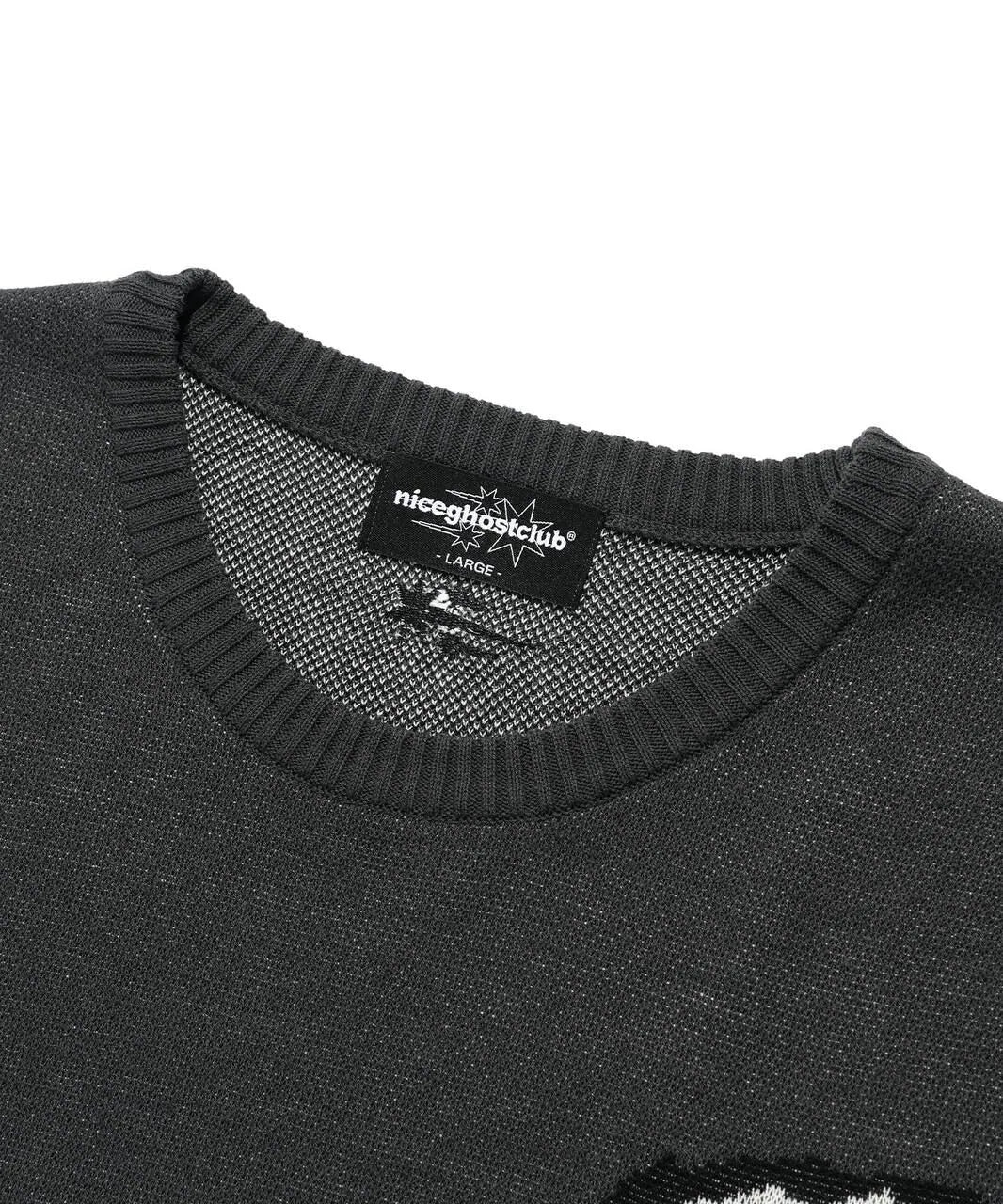 【niceghostclub】kidnapping big big knit tee [charcoal/dust pink]
