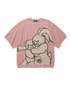 【niceghostclub】kidnapping big big knit tee [charcoal/dust pink]
