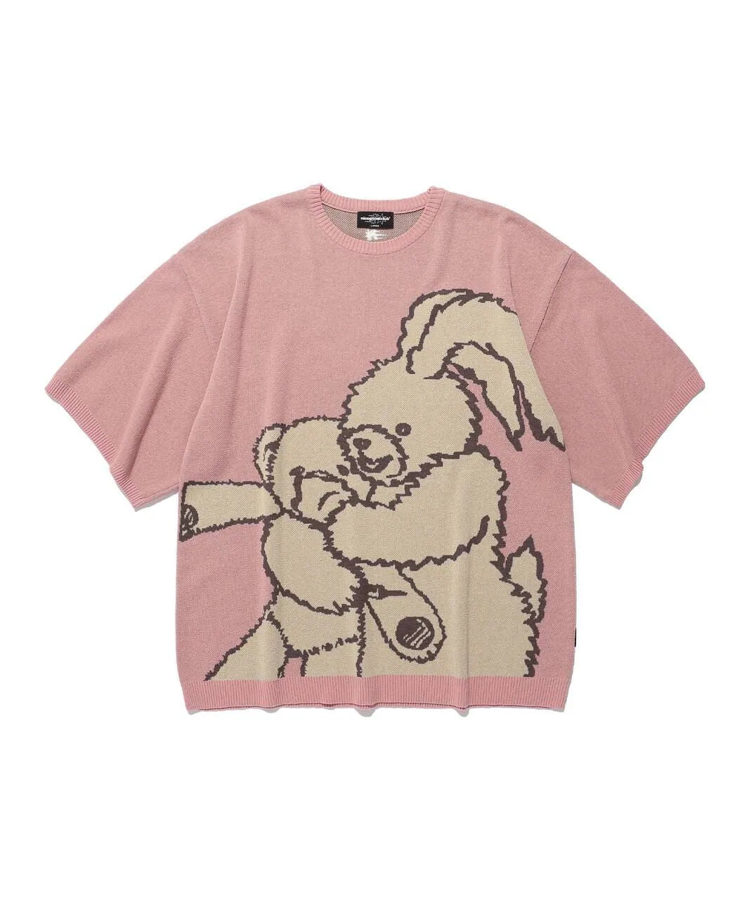 【niceghostclub】kidnapping big big knit tee [charcoal/dust pink]
