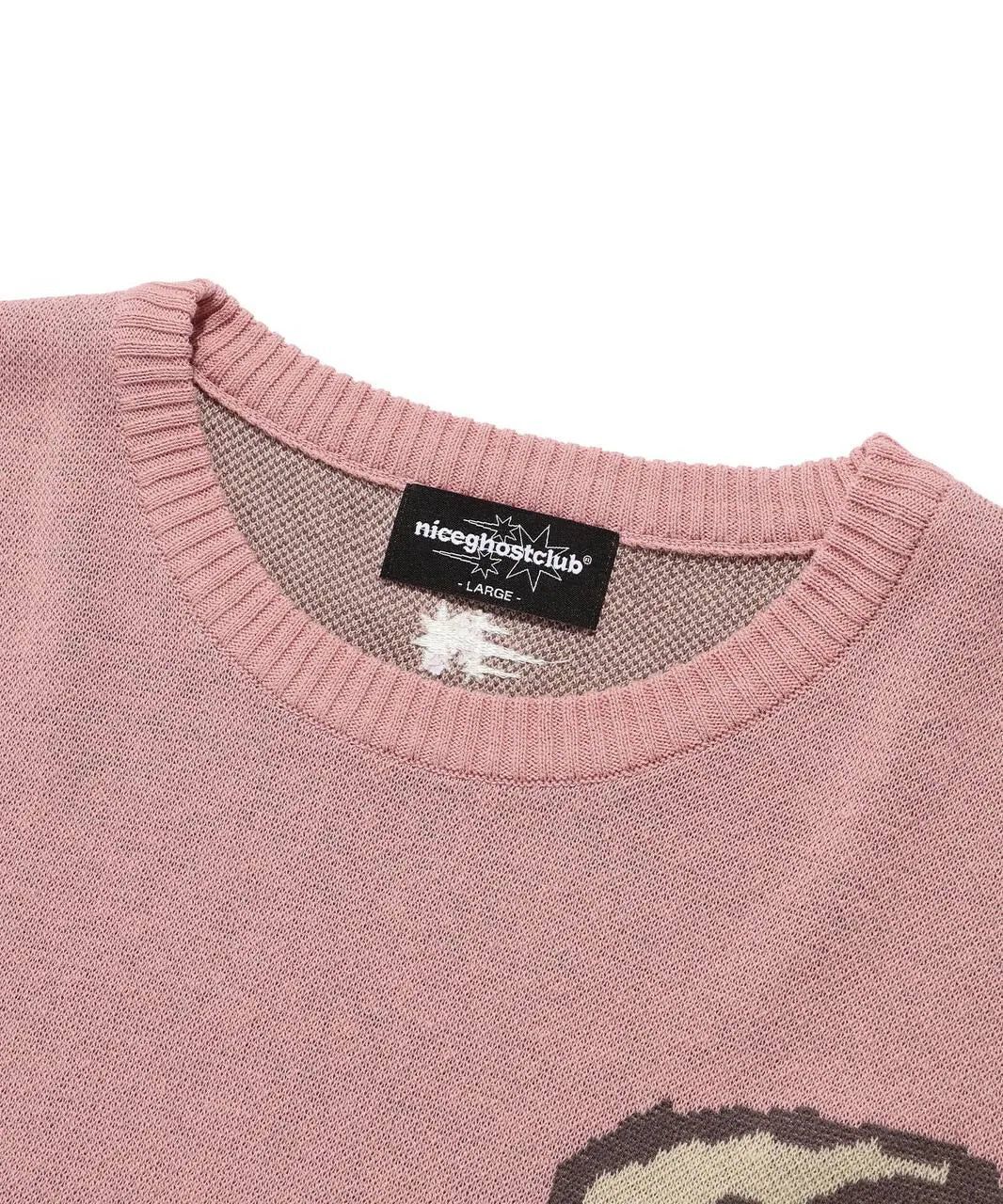 【niceghostclub】kidnapping big big knit tee [charcoal/dust pink]