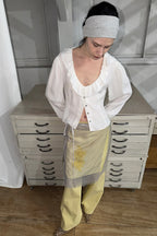 【overdue flair】BEADED LAYERED WRAP SKIRT - YELLOW/BLUE