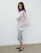 【Polysooem】EYELET SUEDE SHOULDER BAG [ YELLOW BROWN / PINK ]