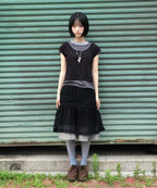 【Flare up】3-Layered Henley T-shirt [Black / Gray]