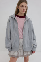 【overdue flair】ORGANZA LAYERED MINI SKIRT - GREY/WHITE