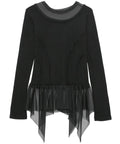 【Flare up】Layered Lace Frill Long Sleeve - 3 colors
