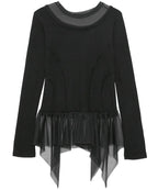 【Flare up】Layered Lace Frill Long Sleeve - 3 colors